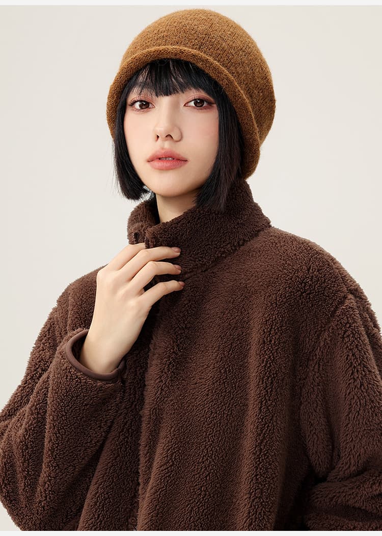 ノーカラージャケット もこもこ温もりノーカラーボアジャケット