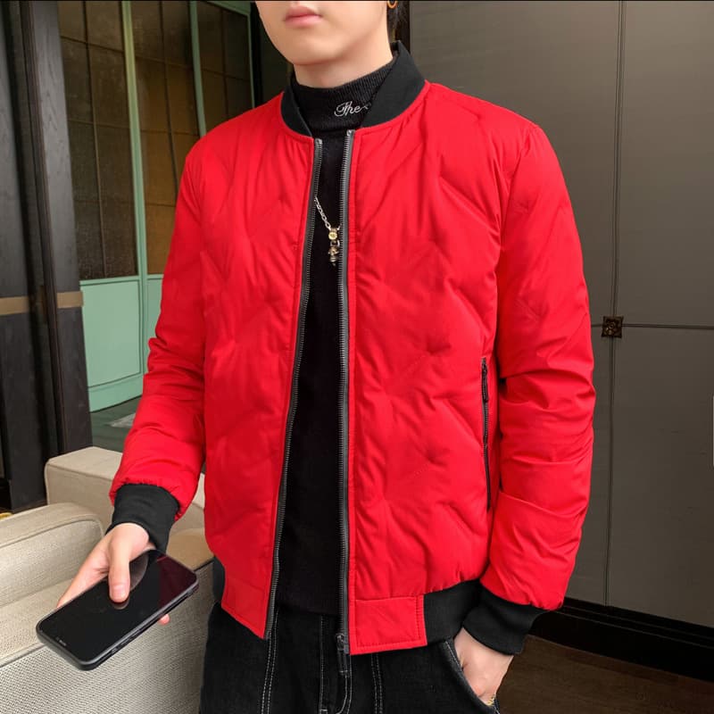 ノーカラージャケット 軽量中綿ノーカラーブルゾン