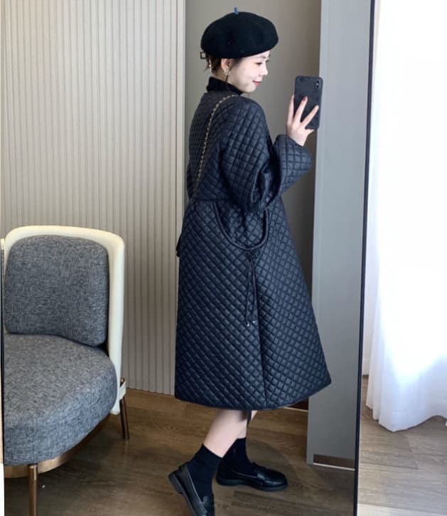 ノーカラージャケット 女性用キルティング中綿ノーカラーコート暖かい軽量体型カバー