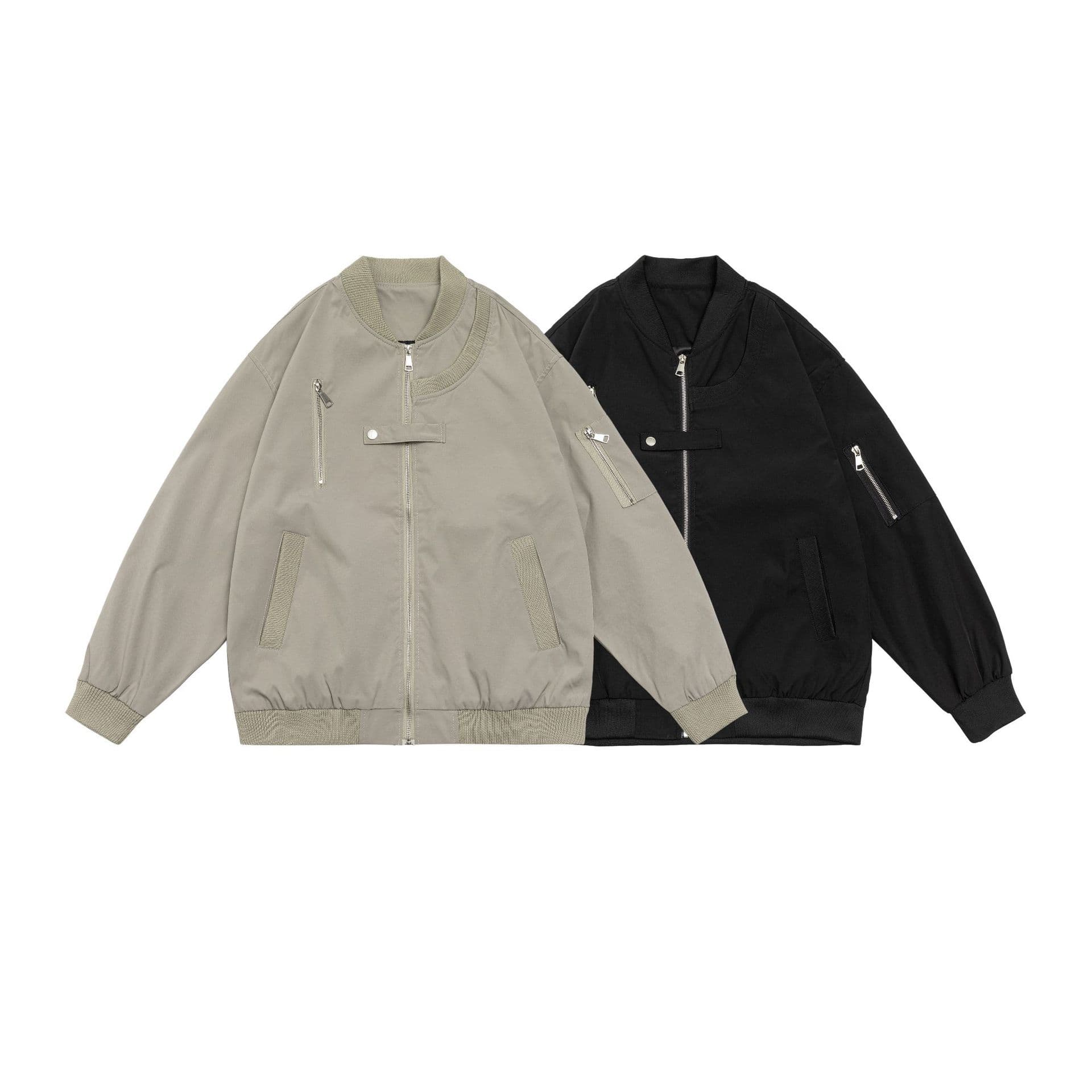 ノーカラージャケット シンプルデザイン ノーカラーブルゾン