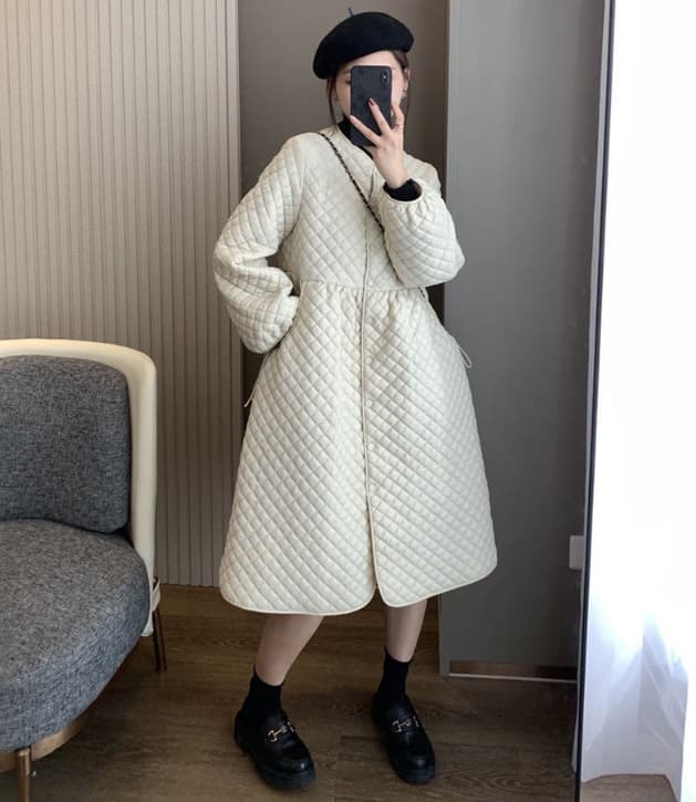 ノーカラージャケット 女性用キルティング中綿ノーカラーコート暖かい軽量体型カバー