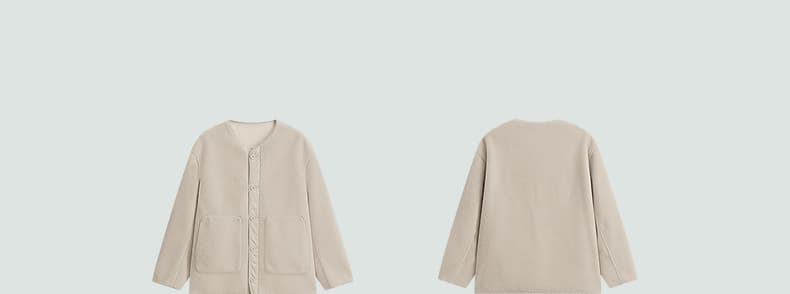 ノーカラージャケット ふんわり温もりノーカラーボアジャケット