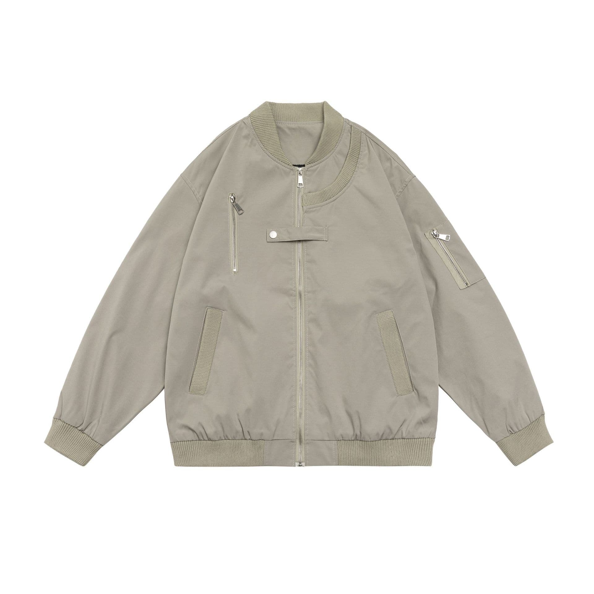 ノーカラージャケット シンプルデザイン ノーカラーブルゾン