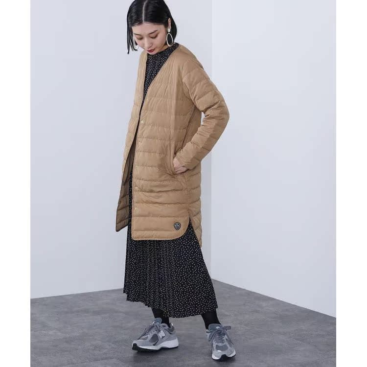 ノーカラージャケット ノーカラージャケット 軽やか暖か ロングキルティング