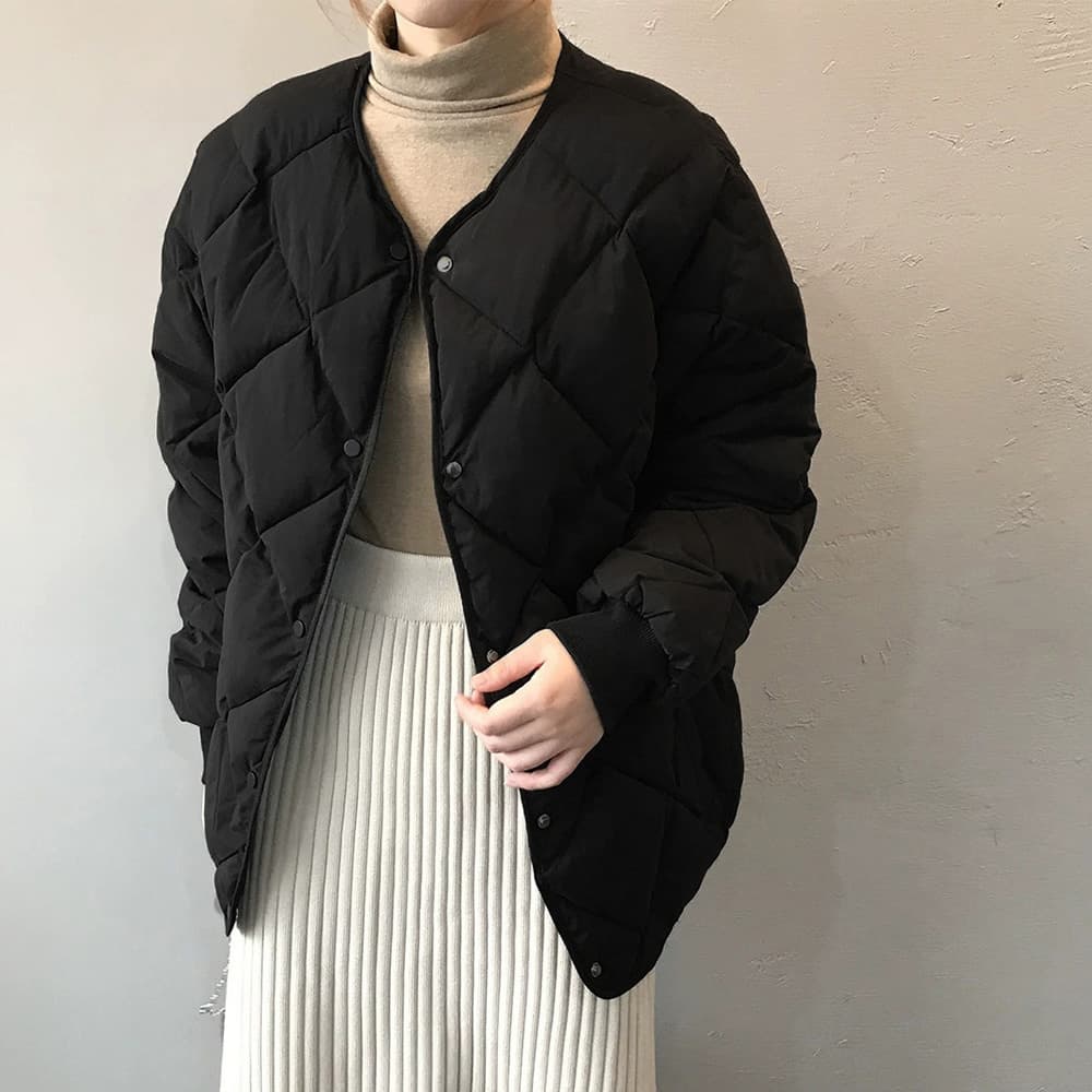 ノーカラージャケット ノーカラー キルティングジャケット レディース 中綿