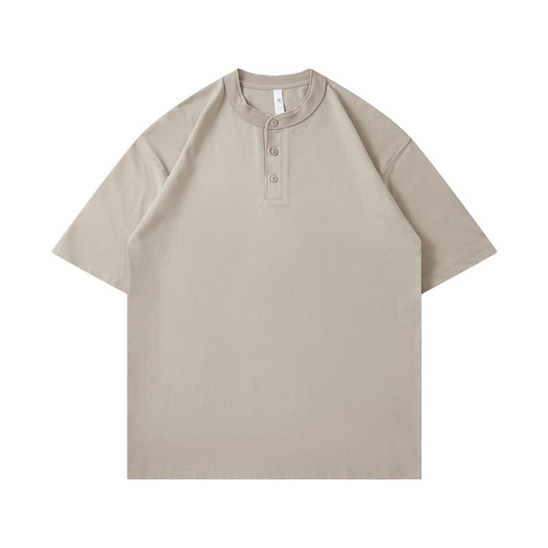 ノーカラージャケット シンプル無地ヘンリーネックシャツ